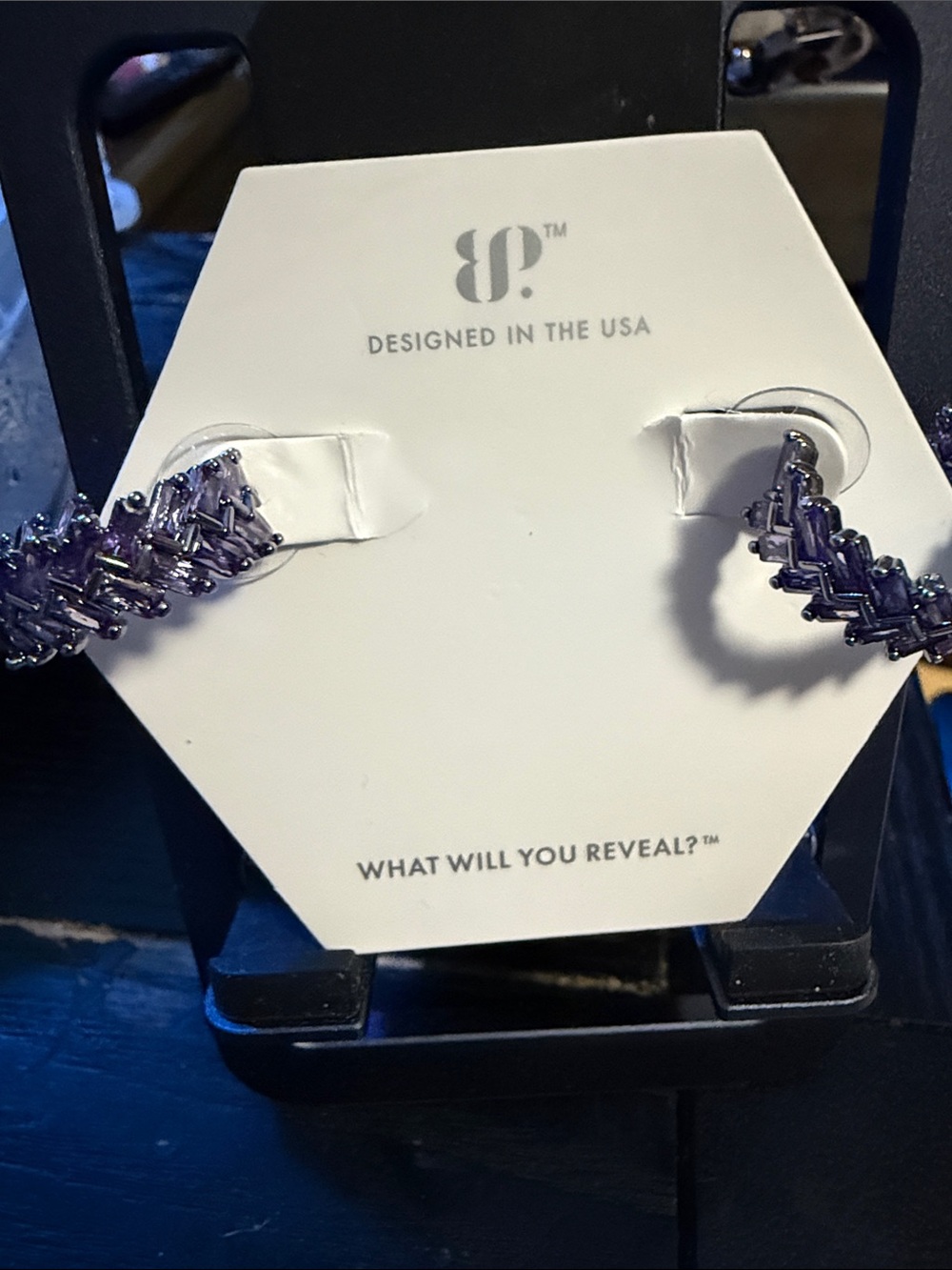 BP Purple topaz CZ Hoops “The Carolina Earrings”